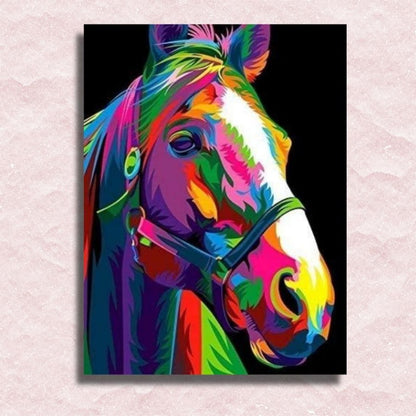 Neon Horse Canvas - Paint by numbers