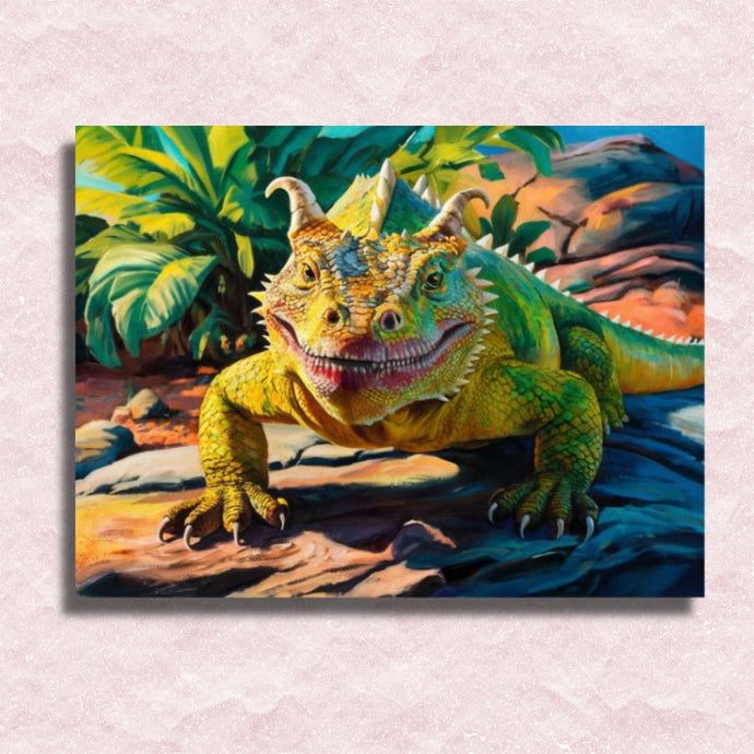 Neon Komodo Dragon Canvas - Paint by numbers