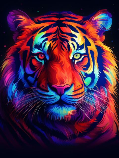 Neon Tiger - Paint by numbers