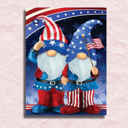 Patriotic Gnomes Canvas - Paint by numbers