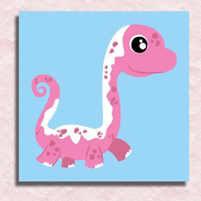 Pink Dino Canvas - Paint by numbers