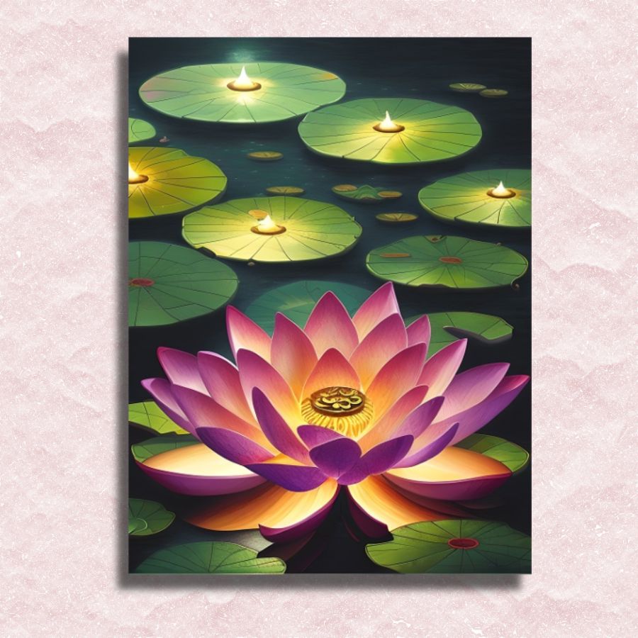 Pink Lotus Canvas - Paint by numbers