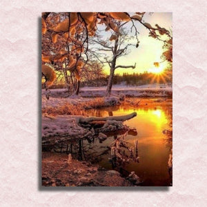 Poetic Winter Sunset Canvas - Paint by numbers