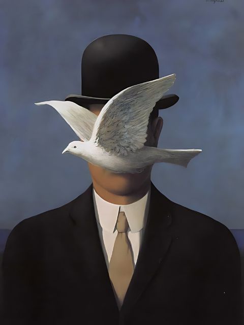 Rene Magritte - Man in a Bowler Hat - Paint by numbers