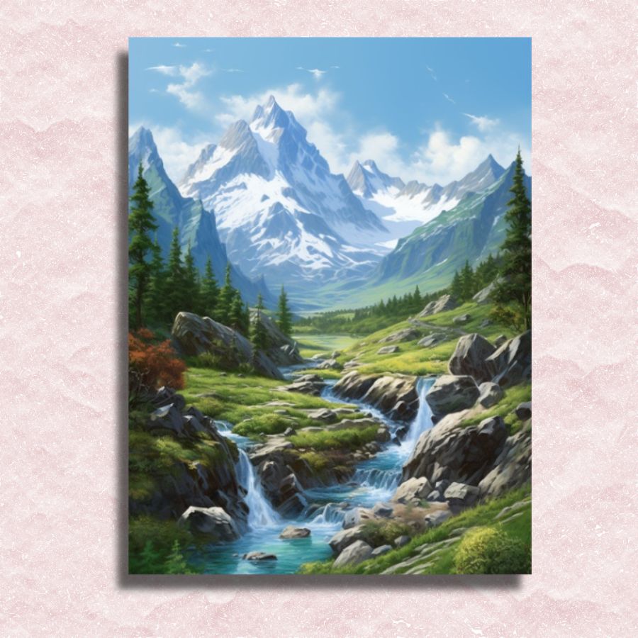 Rocky Mountains Valley Scenery Canvas - Paint by numbers