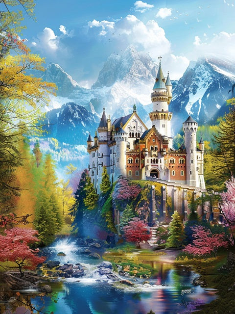 Romantic Fairytale Castle - Paint by numbers