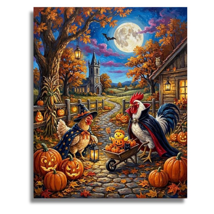 Rooster Witches - Paint by numbers