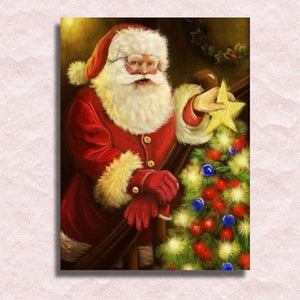 Santa Claus Christmas Tree Canvas - Paint by numbers