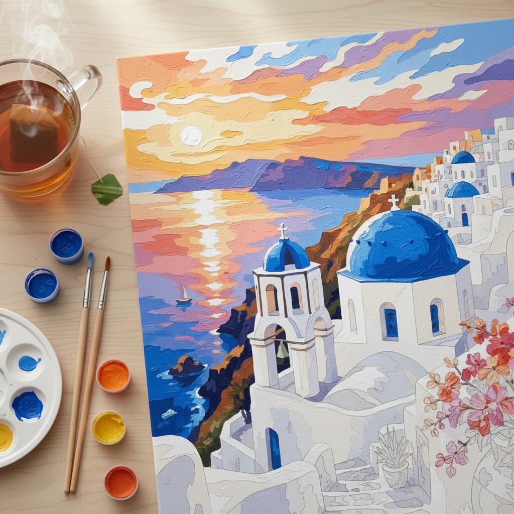 Santorini Paint by Numbers