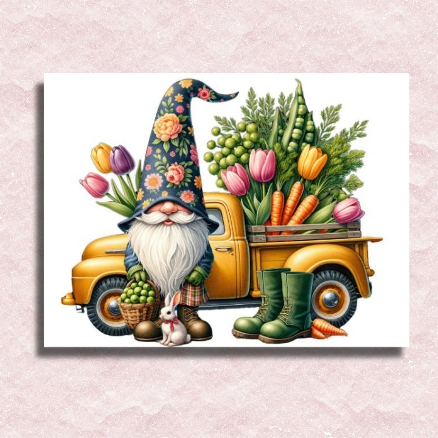 Springtime Gnome Delivery Canvas - Paint by numbers