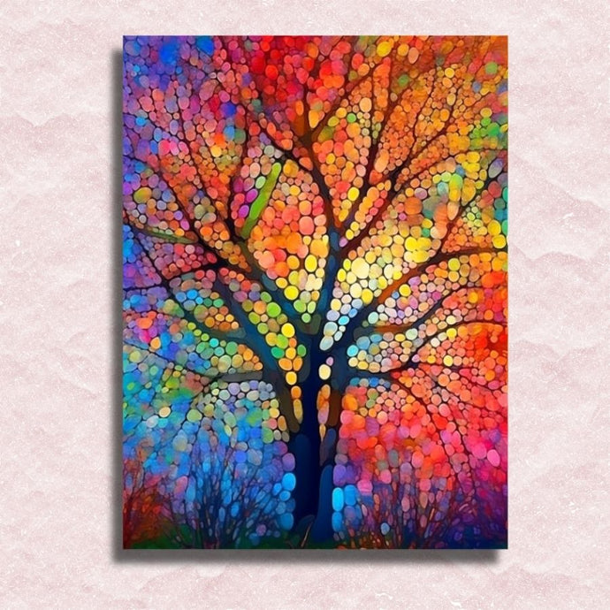 Stained Glass Tree Canvas - Paint by numbers
