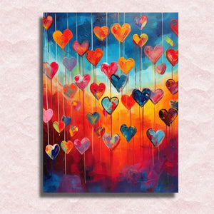 Stream of Hearts Canvas - Paint by numbers