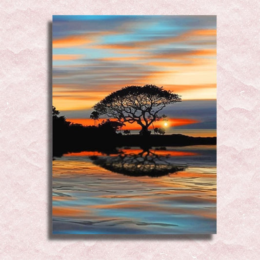 Sunset over the River Canvas - Painting by numbers shop