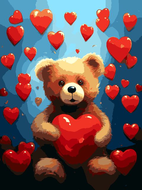 Teddy Love - Paint by numbers