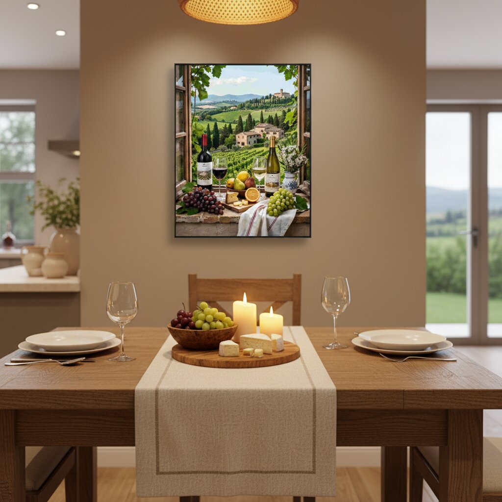 Tuscan Vineyard View - Paint by numbers lifestyle