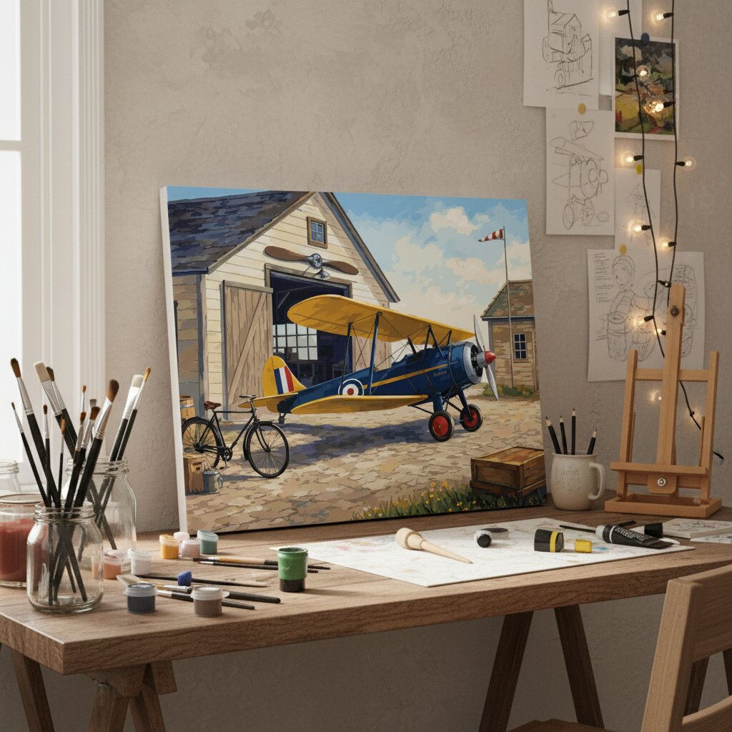 Vintage Airplane - Paint by numbers lifestyle