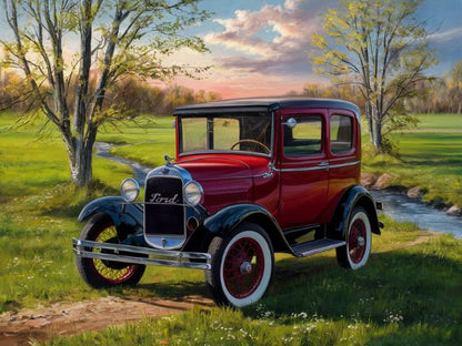 Vintage Red Ford Model A - Paint by numbers