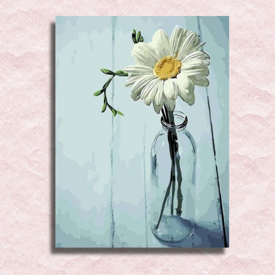 White Daisy Canvas - Paint by numbers