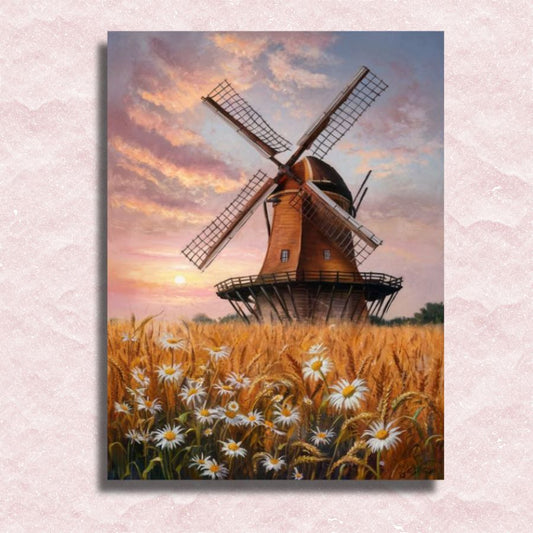 Windmill in Field Canvas - Paint by numbers