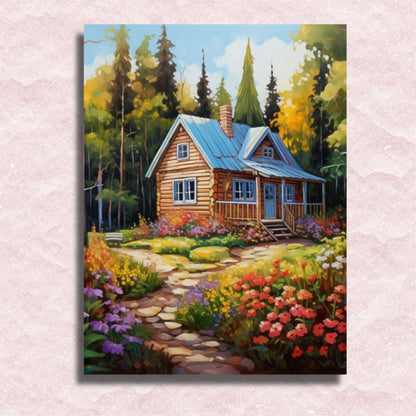 Wooden Tiny House Canvas - Paint by numbers