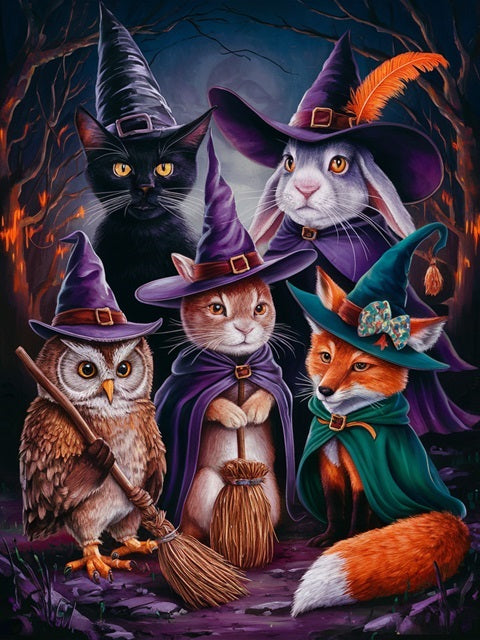 Animal Witches - Paint by numbers