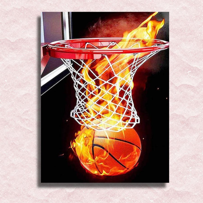Basketball on Fire Canvas - Paint by numbers