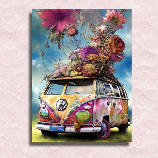 Blossoming Bus Canvas - Paint by numbers