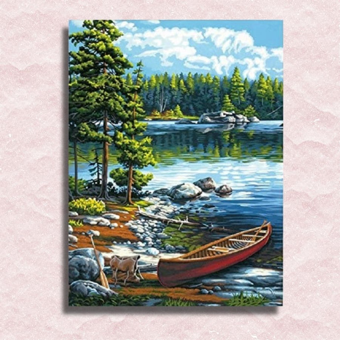 Boat in Wilderness Canvas - Paint by numbers