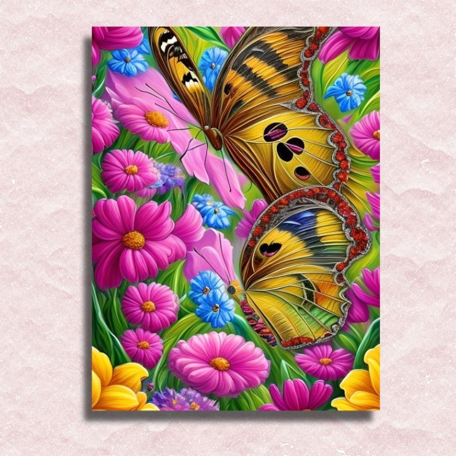 Butterflies on Spring Meadow Canvas - Paint by numbers