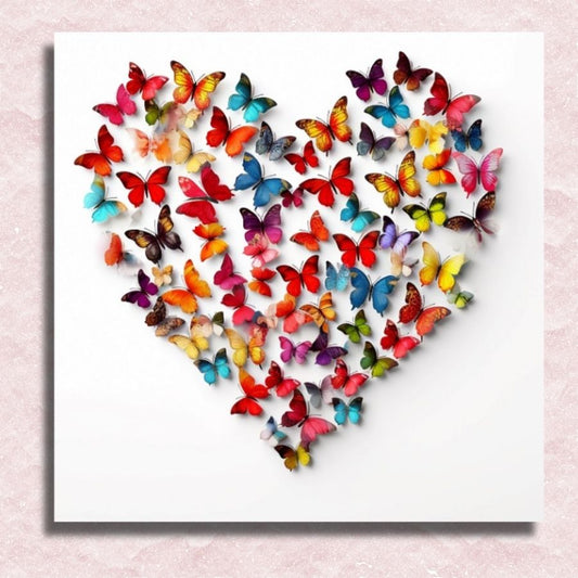 Butterfly Heart Canvas - Paint by numbers