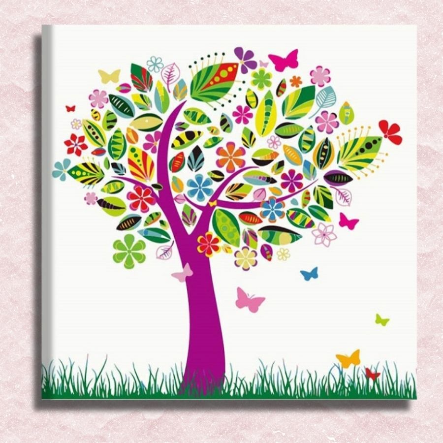 Butterfly Tree Canvas - Paint by numbers