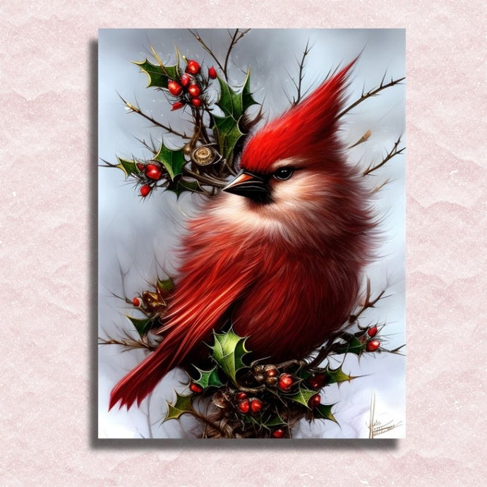 Cardinal in Winter Canvas - Paint by numbers