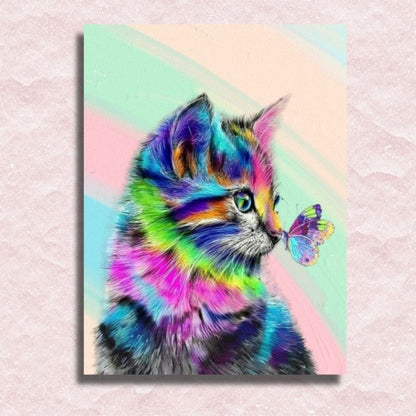 Cat and Butterfly Canvas - Paint by numbers