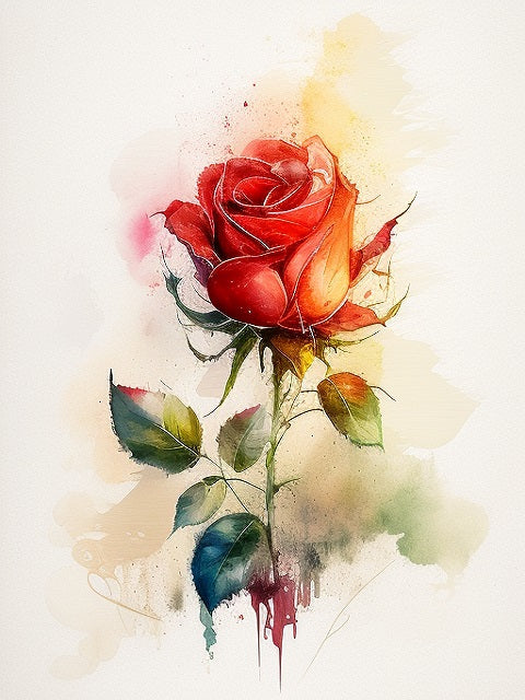Charming Red Rose - Paint by numbers