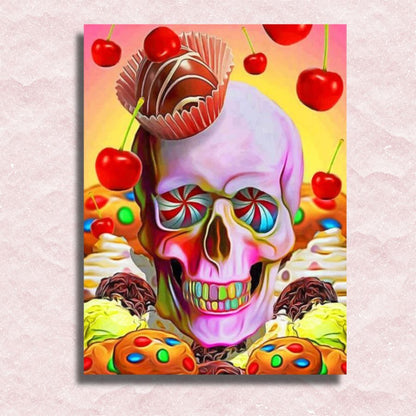 Cherries Skull Canvas - Paint by numbers