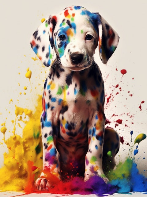 Color Stained Dalmatian - Paint by numbers