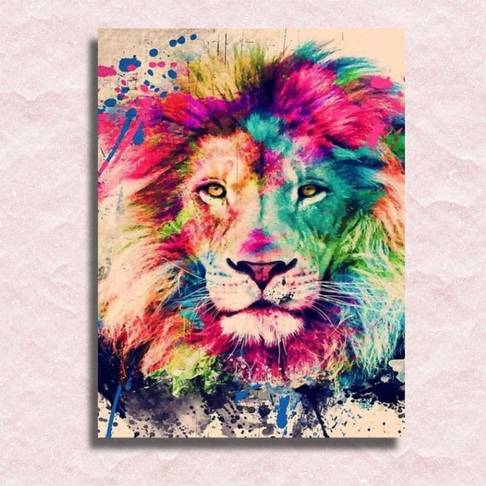 Color Stained Lion Canvas - Paint by numbers