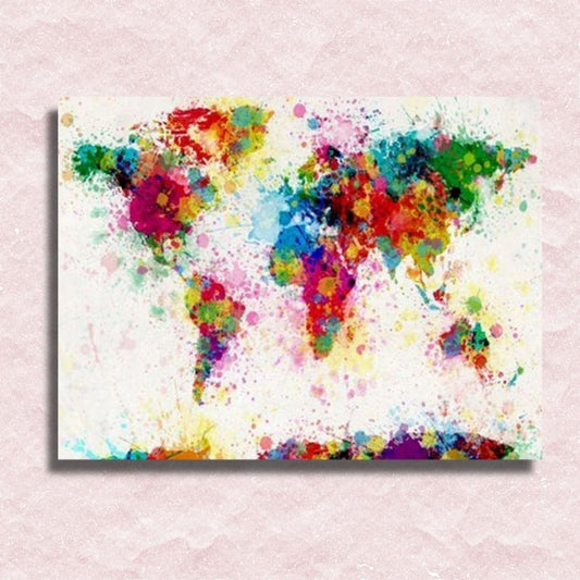 Color Stained World Canvas - Paint by numbers
