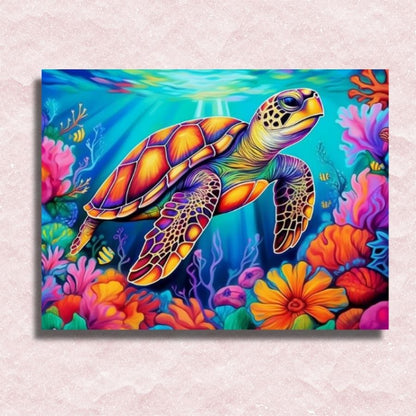 Color Turtle Fantasy Canvas - Paint by numbers