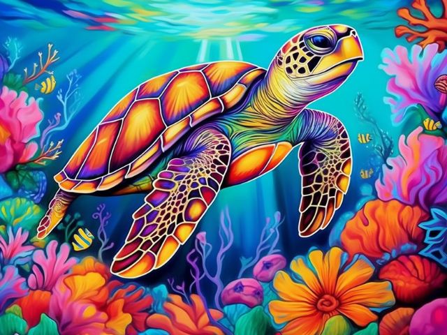 Color Turtle Fantasy - Paint by numbers