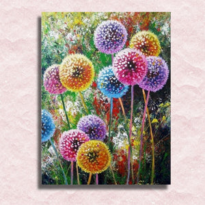 Colorful Dandelions Canvas - Paint by numbers