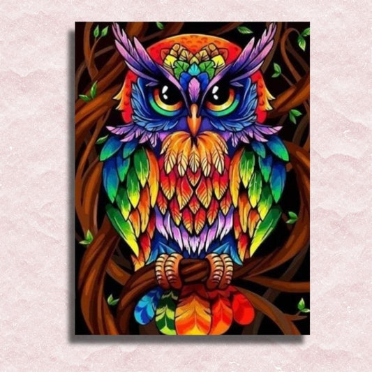 Colorful Owl Canvas - Painting by numbers shop