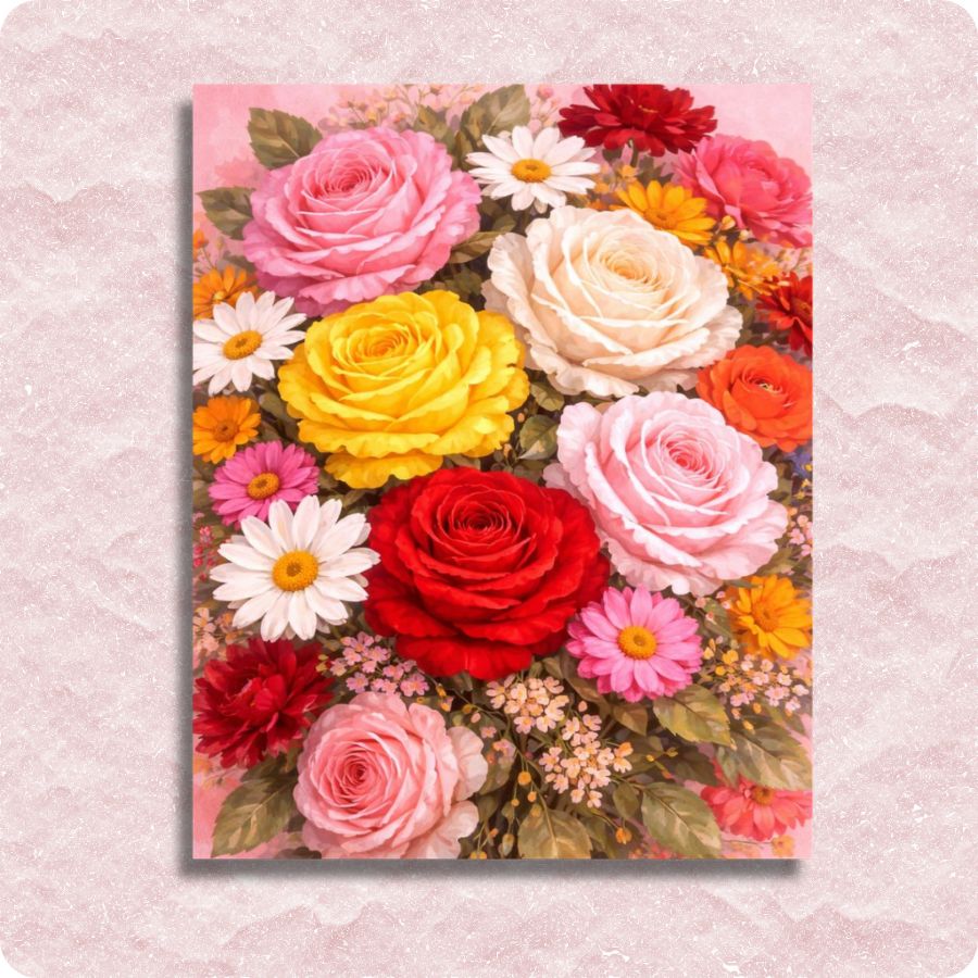 Colorful Roses - Paint by numbers