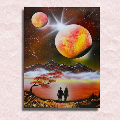 Couple under the Majesty of the Sky Canvas - Paint by numbers
