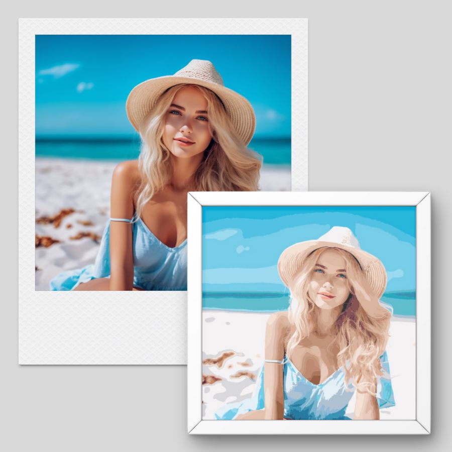 Custom paint by numbers woman