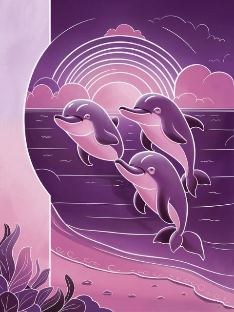 Dolphins Love - Paint by numbers