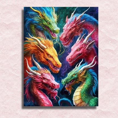 Dragons Swarm Canvas - Paint by numbers