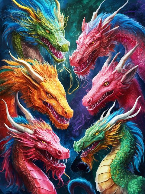 Dragons Swarm - Paint by numbers