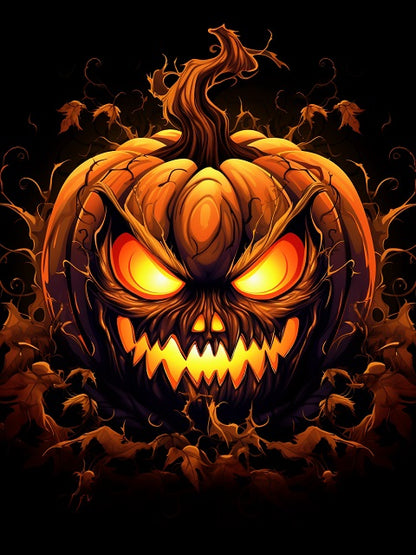 Dreadful Halloween Lantern - Paint by numbers