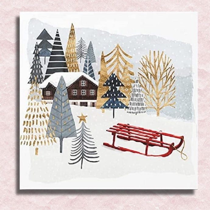Easy Painting Winter Country Canvas - Paint by numbers